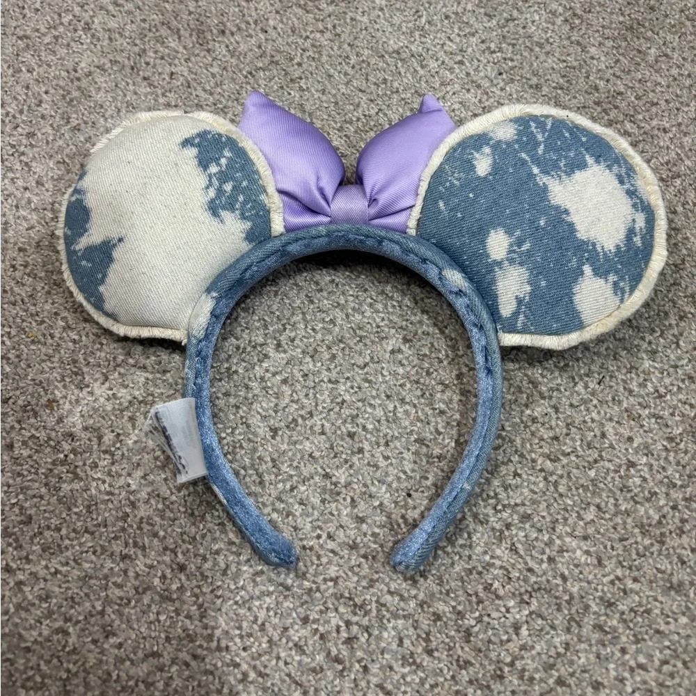 Disney Parks Ears Headband - DISTRESSED BLUE DENIM Bleached Minnie Ears